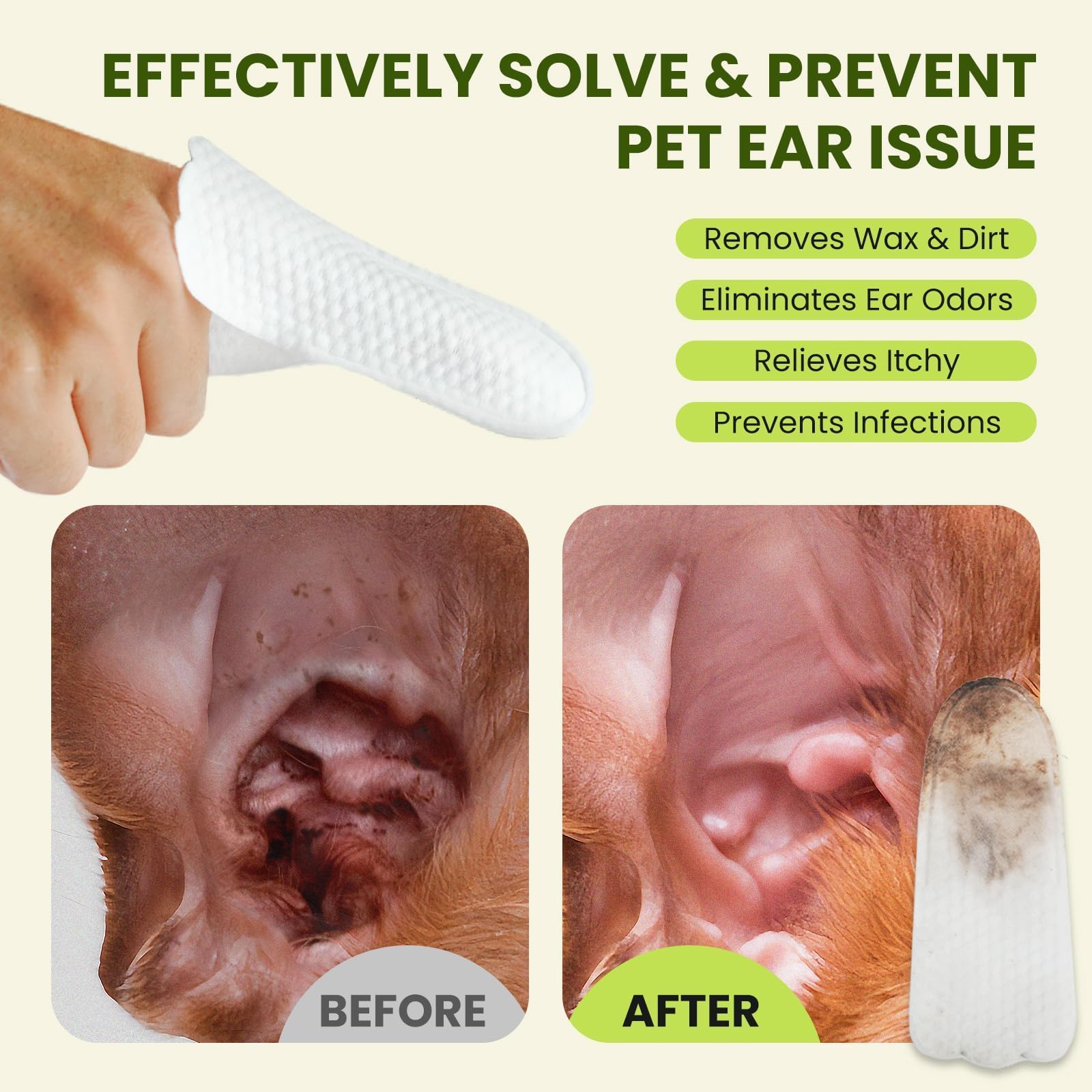 PawSono finger sleeve wipe design enabling hands-free application