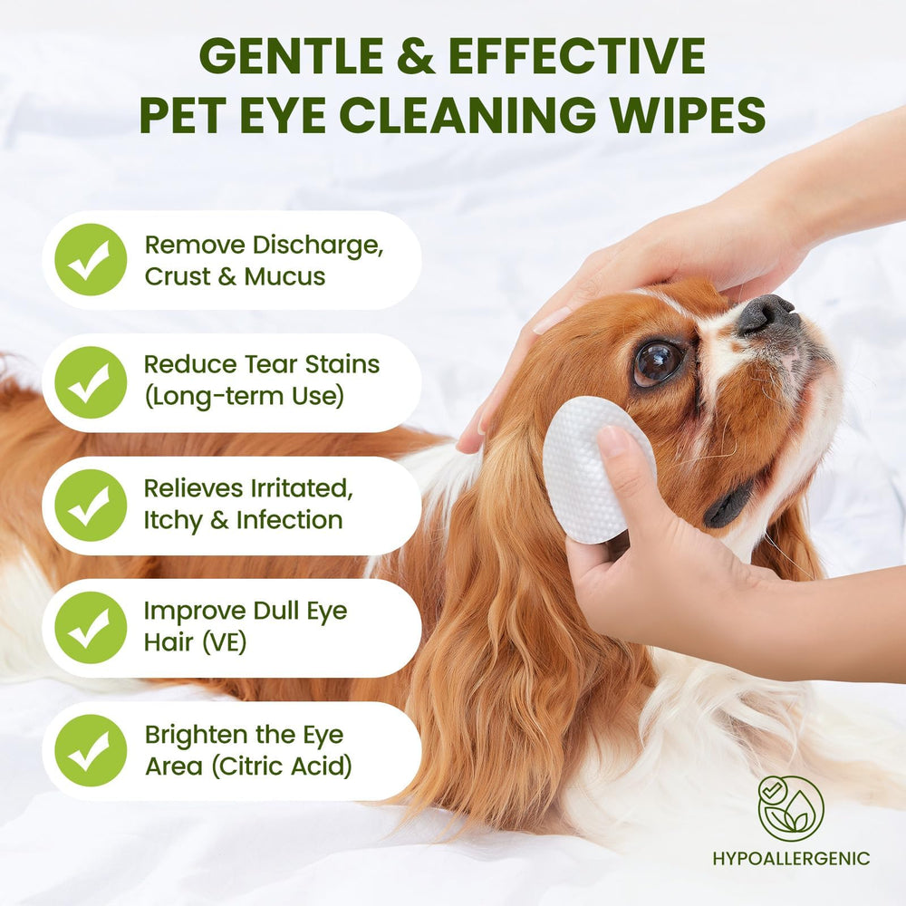 PawSono Eye Wipes dual-texture sheets provide deep cleaning without irritation.