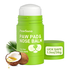 PawSono Lick-Safe Balm twist-application demonstrates quick, mess-free paw and nose protection.