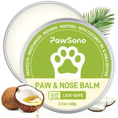 PawSono Lick-Safe Paw Balm close-up highlighting hydrating cream for dry paw pads