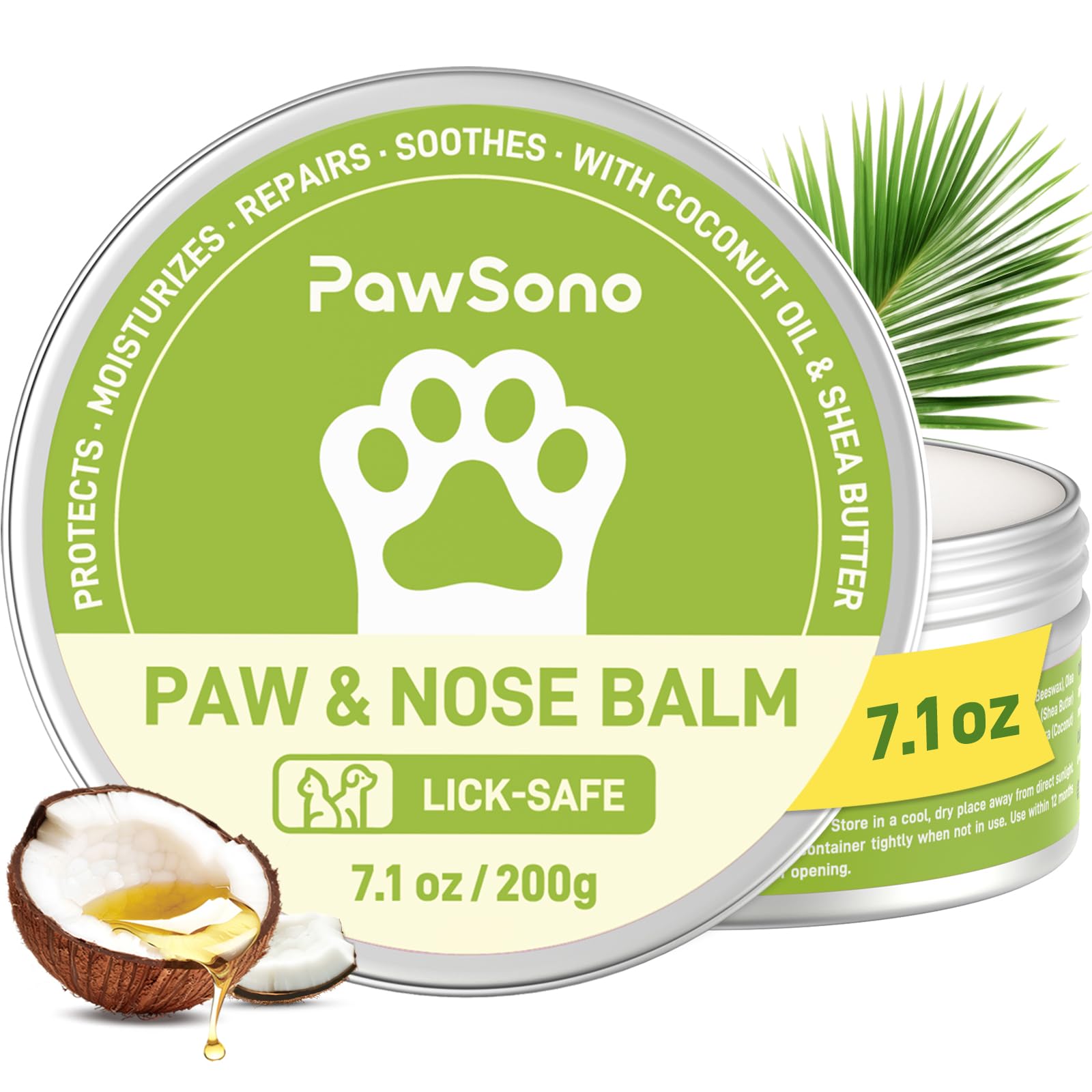 PawSono lick-safe paw balm tube for dog paw hydration and protection.