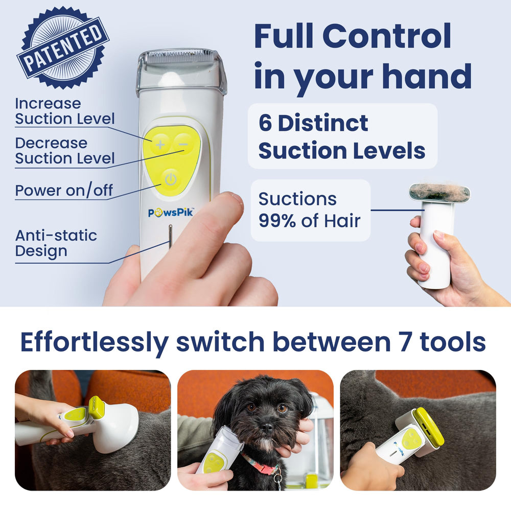 PAWSPIK GroomingPro RX deshedding tool removes loose fur