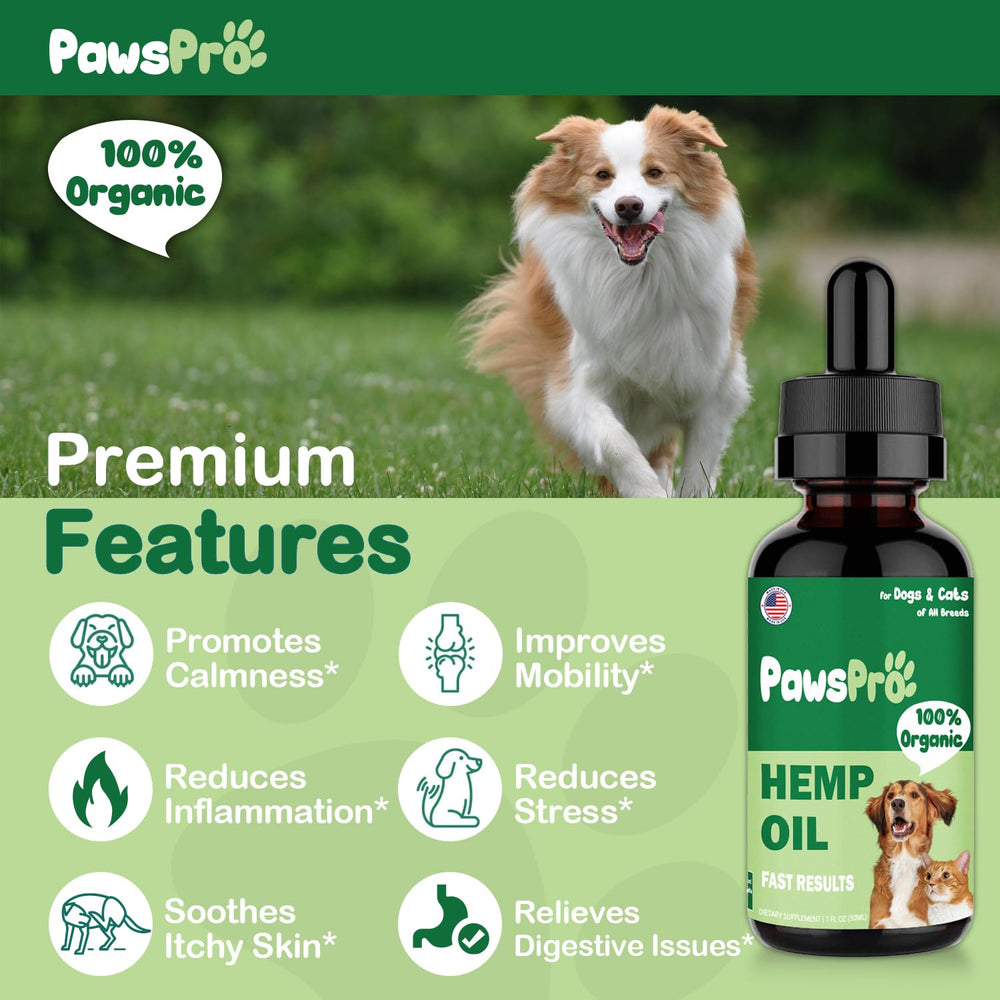 PawsPro hemp oil dropper dispensing drops for easy daily use