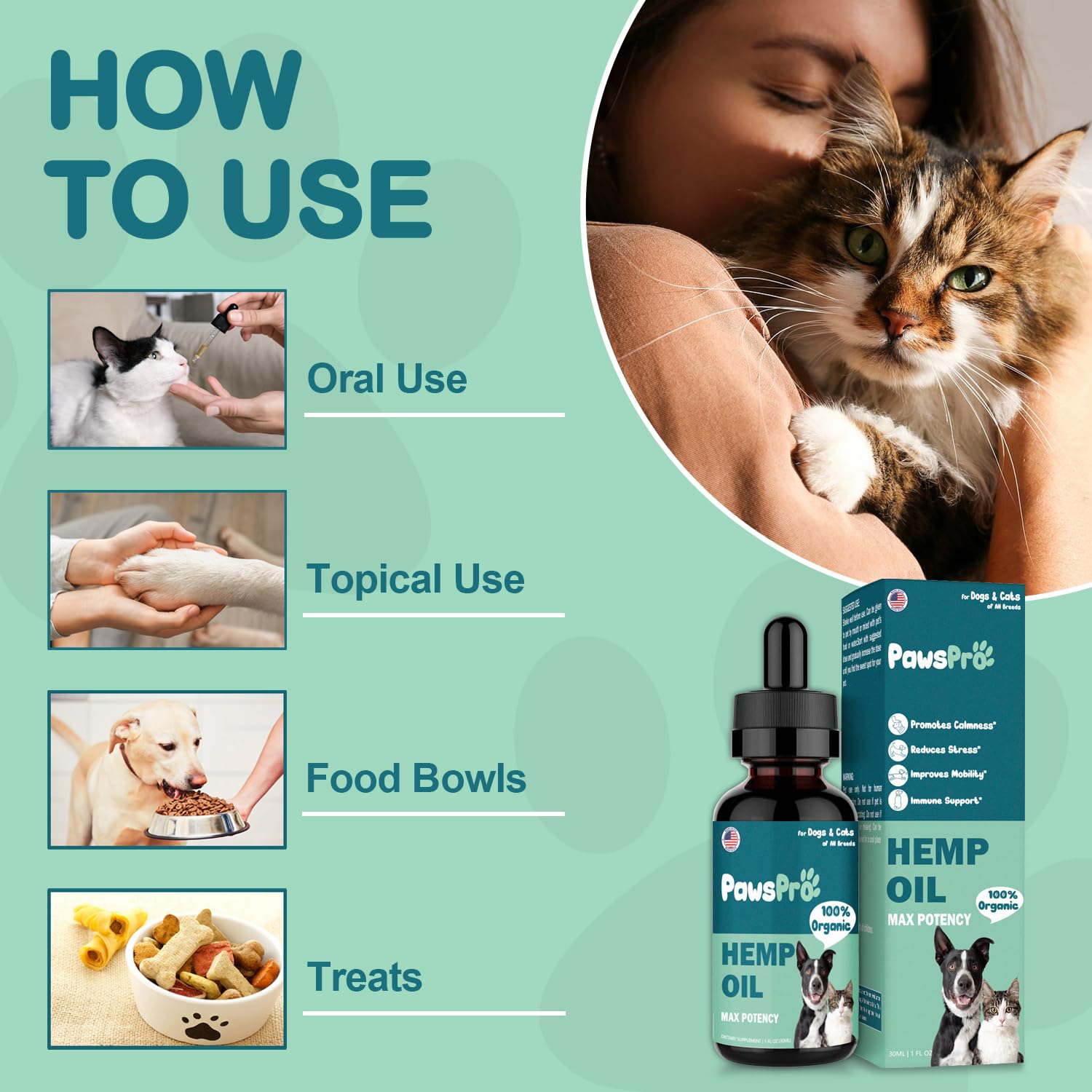 PawsPro hemp oil label shows clear dosage guidance for reliable use.