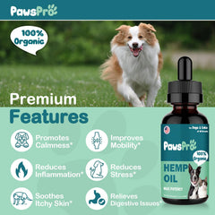 PawsPro hemp oil pour demonstrates easy daily dosing for comfort.