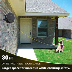 PAWSTATION 180° swivel base with 360° tangle-free clip prevents knots during playtime.