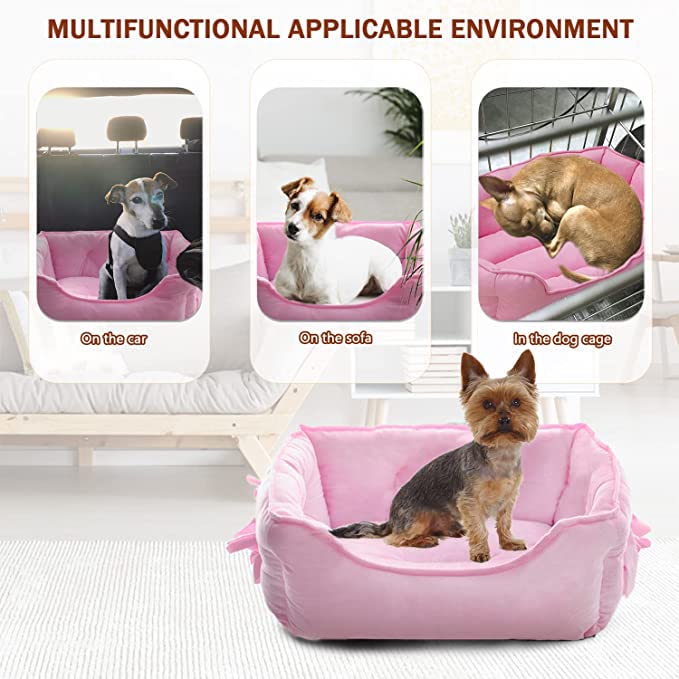 pawstrip Cute Princess Bed pink bowknot-detail adds charming style for any room.