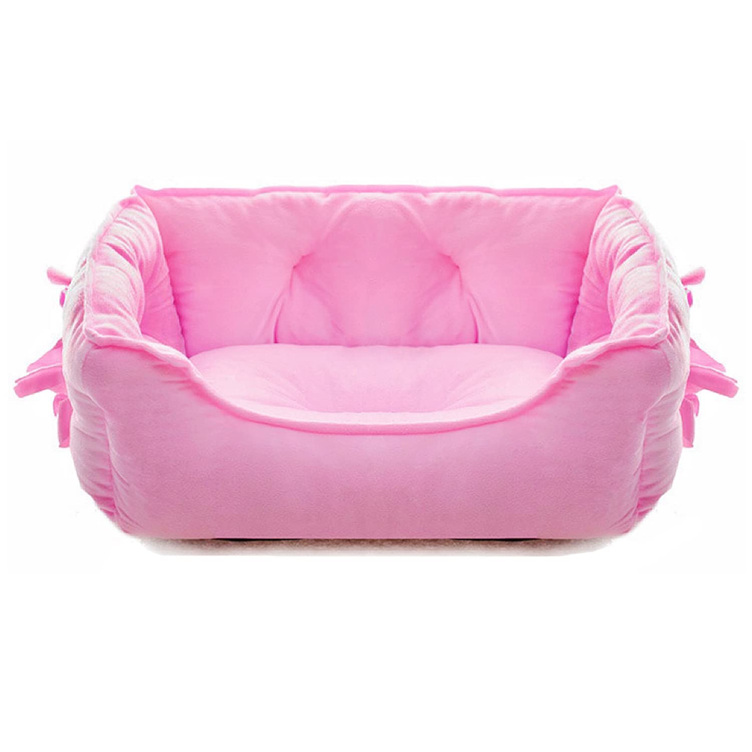 pawstrip Cute Princess Bed pink closeup highlights ultra-soft plush comfort.
