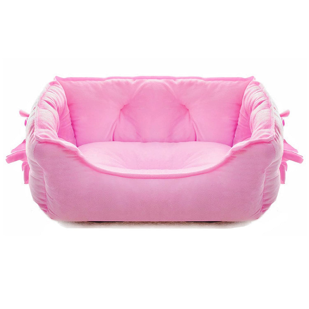 pawstrip Cute Princess Bed pink closeup highlights ultra-soft plush comfort.