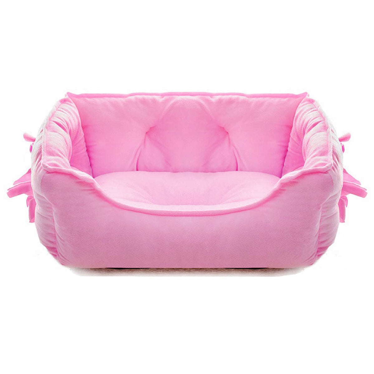 pawstrip Cute Princess Bed pink closeup highlights ultra-soft plush comfort.