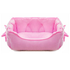 pawstrip Cute Princess Bed pink closeup highlights ultra-soft plush comfort.