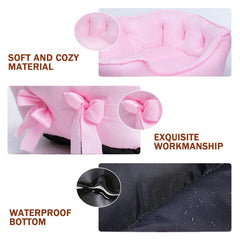 pawstrip Cute Princess Bed pink plush-fabric texture invites warm cuddling.