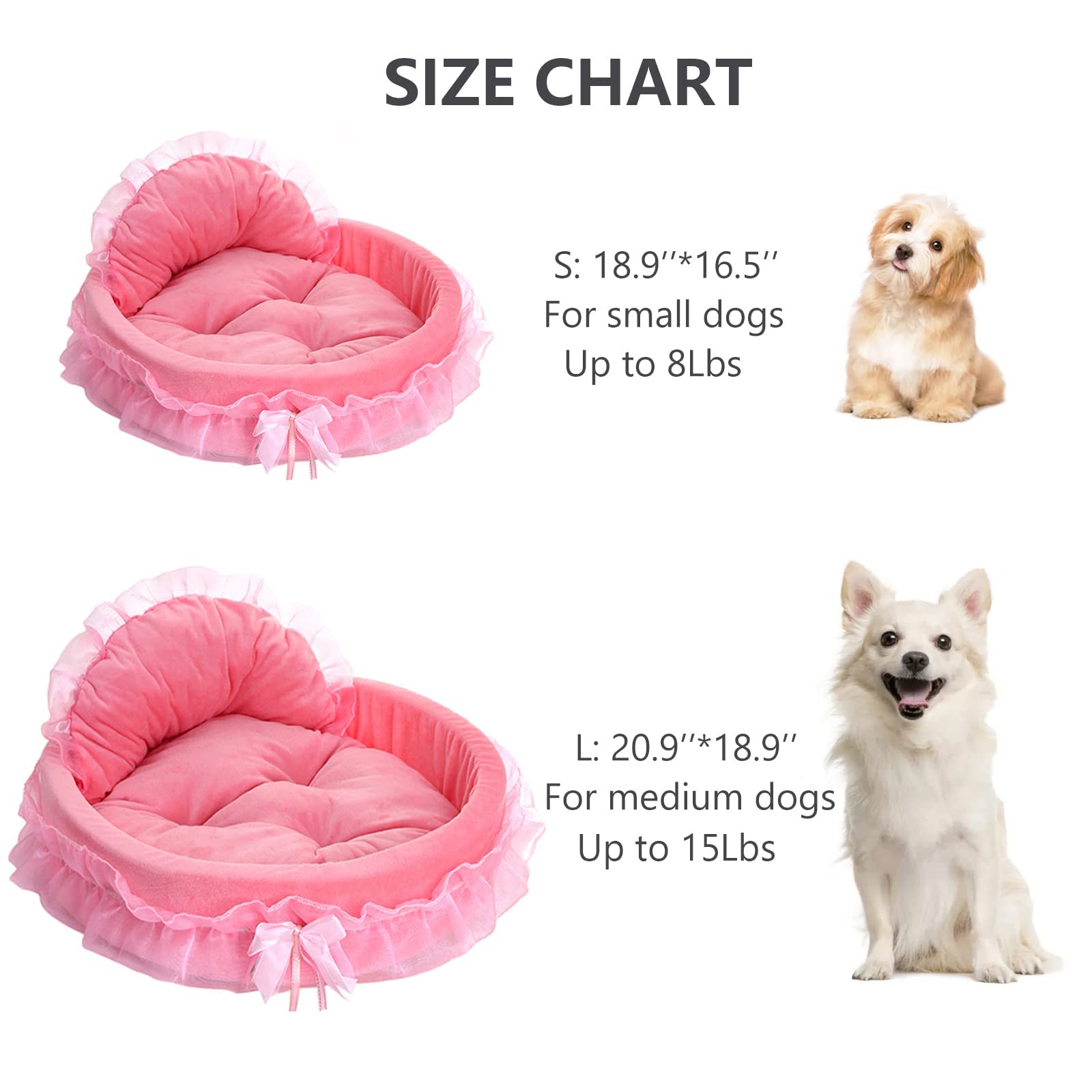 Pawstrip pink dog bed cushion detachable - easy machine wash.