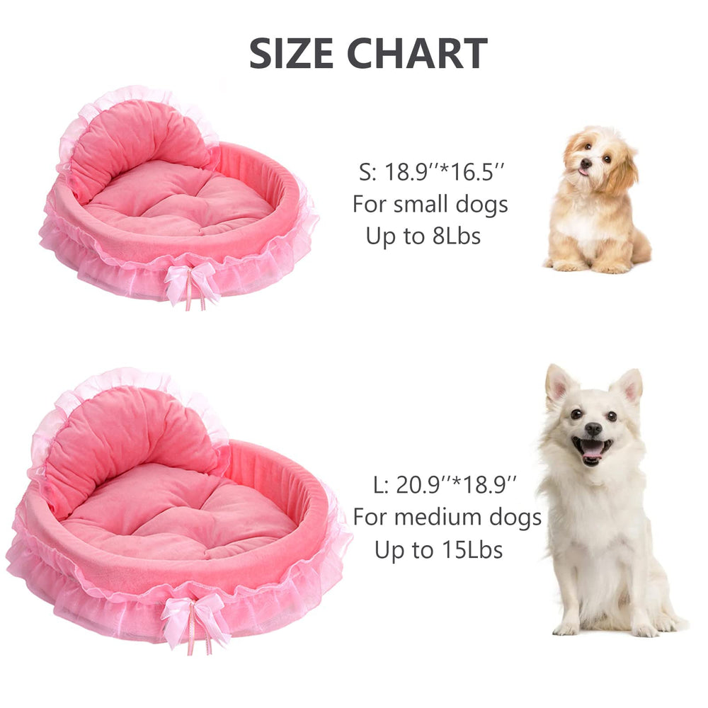 Pawstrip pink dog bed cushion detachable - easy machine wash.