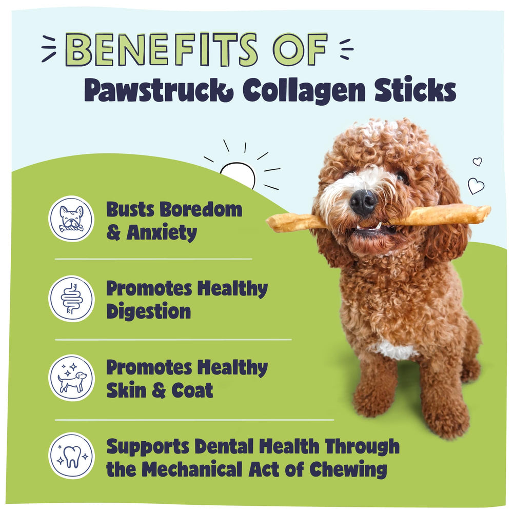 Pawstruck beef collagen sticks dog chewing—satisfies chew cravings
