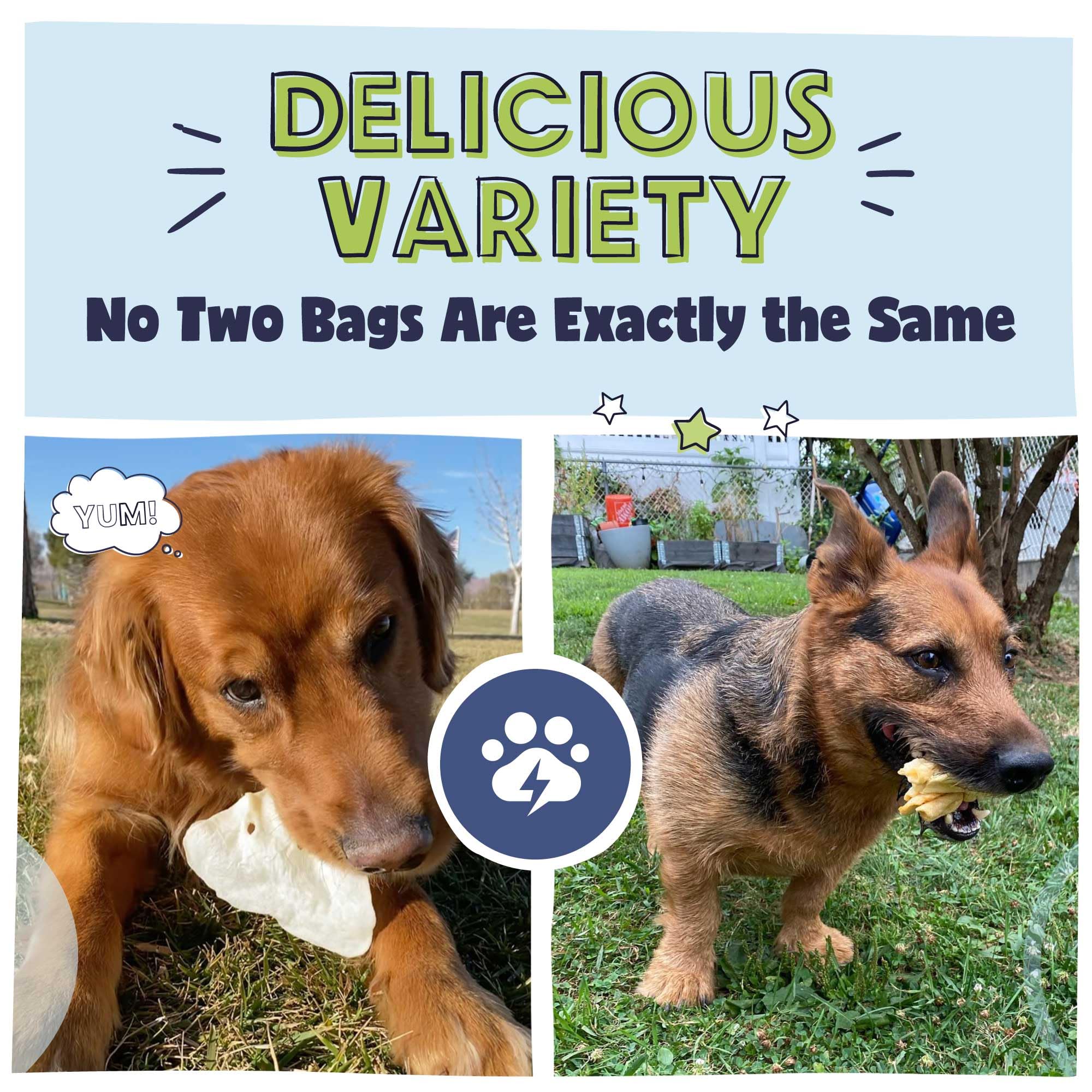 Pawstruck Bizarre Bargain Bag animal ears image showcases flavorful chews ideal for training.