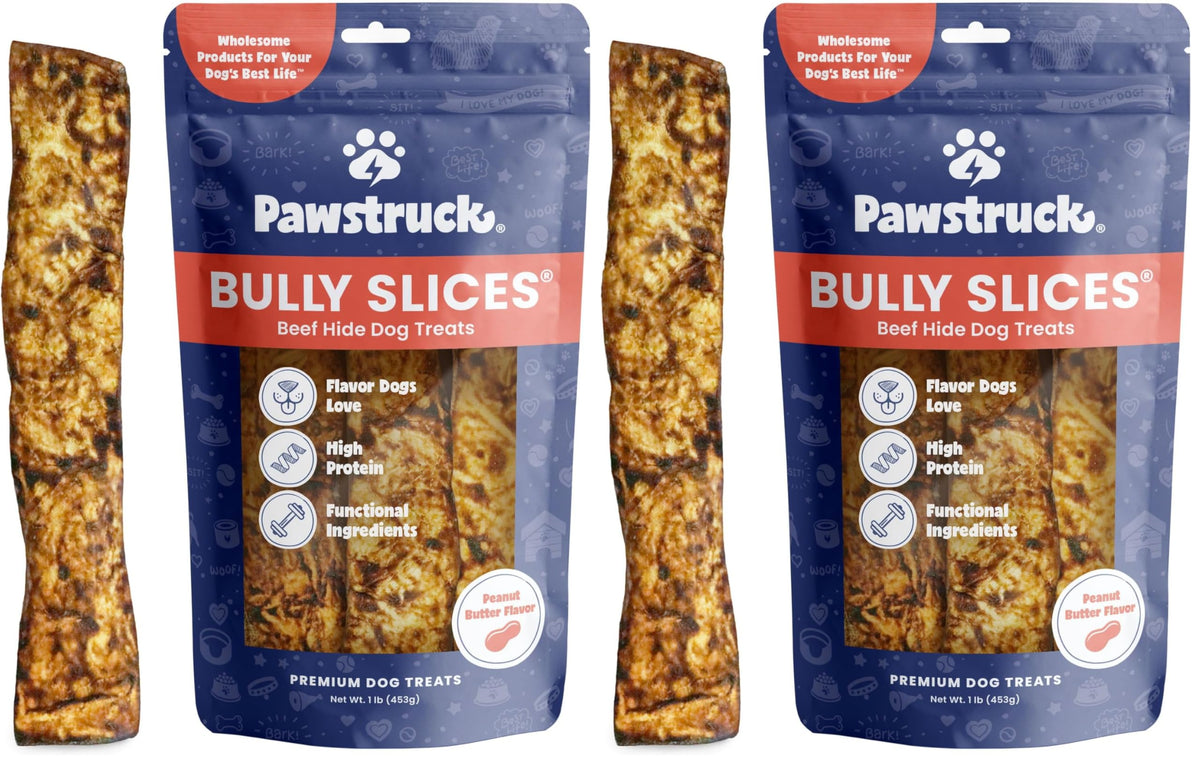 Pawstruck Bully Slices packaging variation shows trusted, US-made chews.