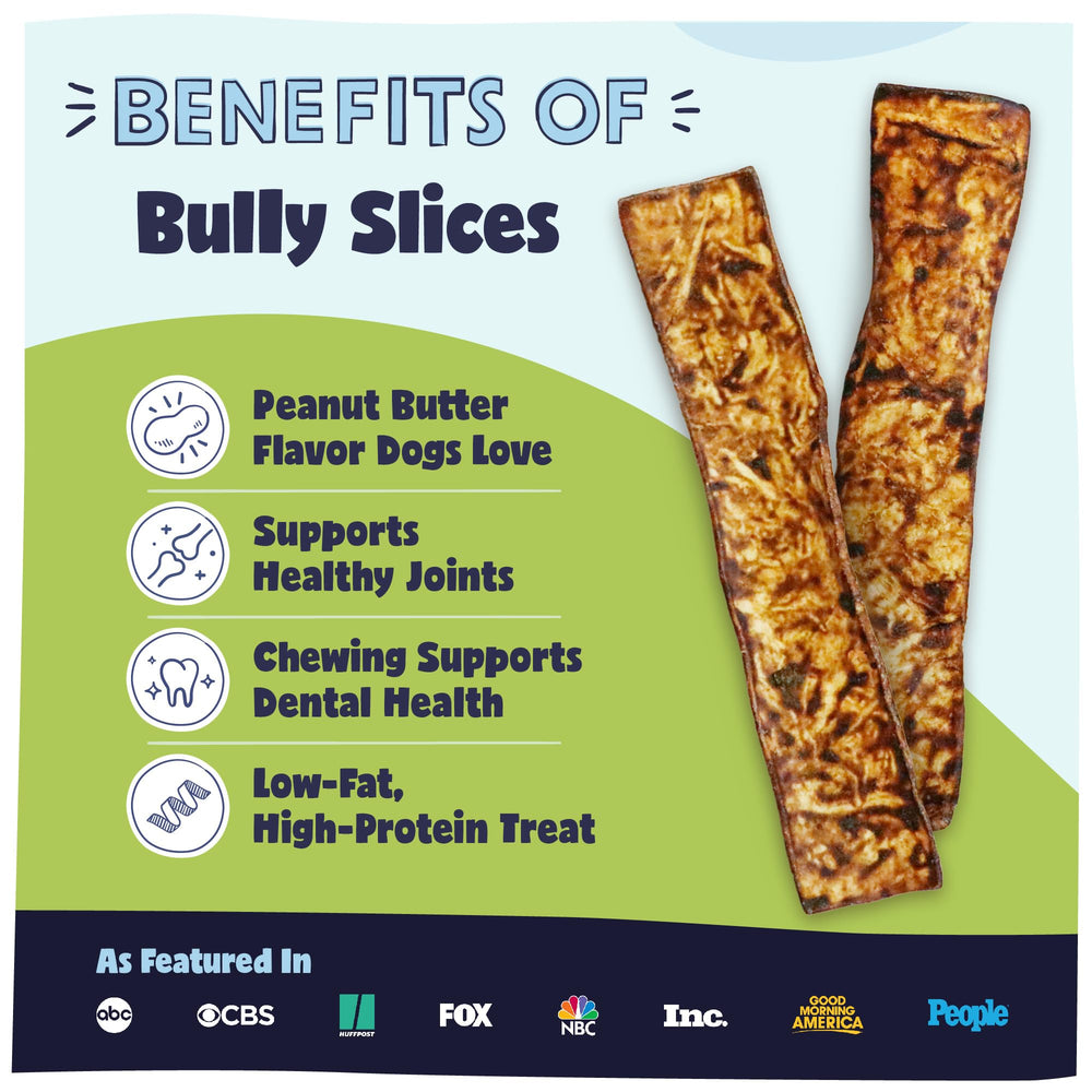 Pawstruck Bully Slices textured chew close-up highlighting chew action.