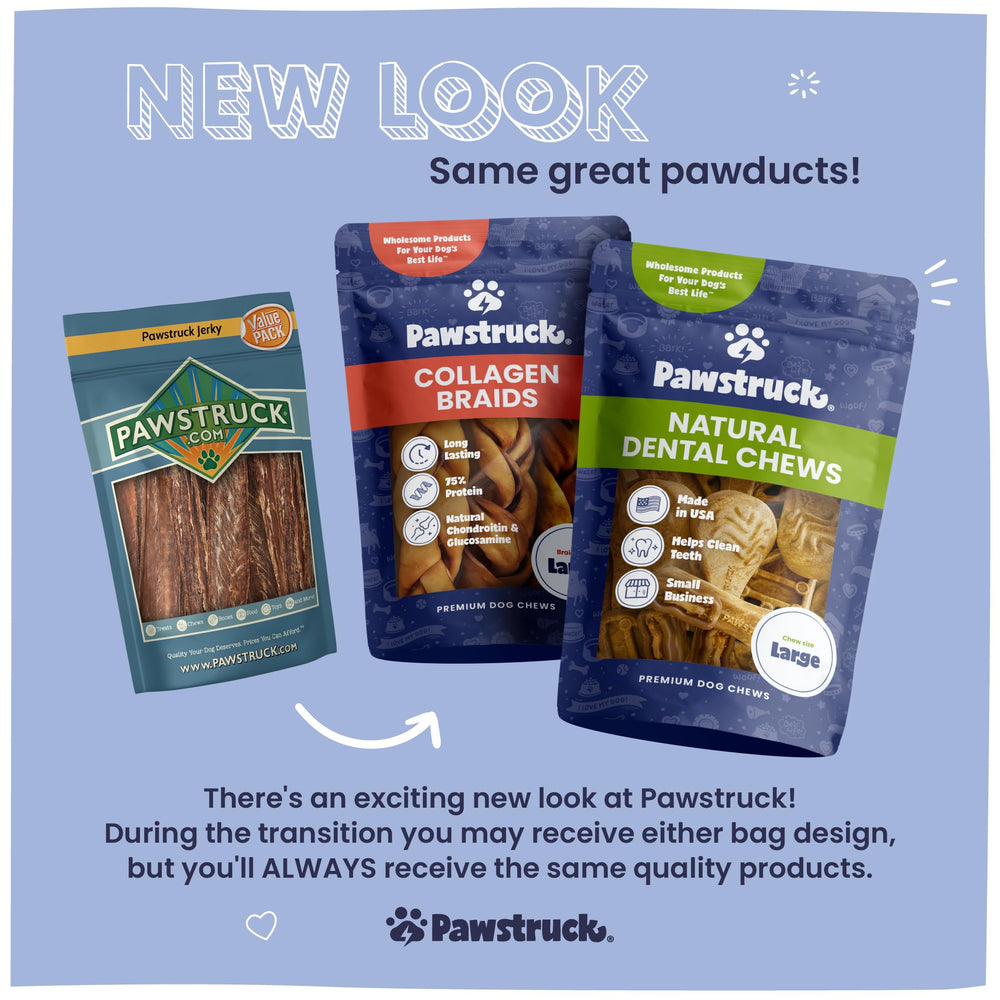 Pawstruck bully stick rings close-up texture highlights long-lasting chew.