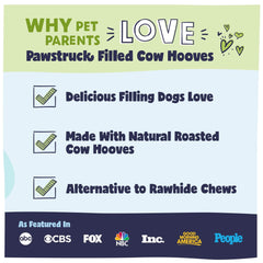 Pawstruck dog chews long-lasting USA-made beef hoof.