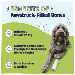 Pawstruck filled-dog-bones-cheese-bacon presents savory flavor and engaging chew sessions.