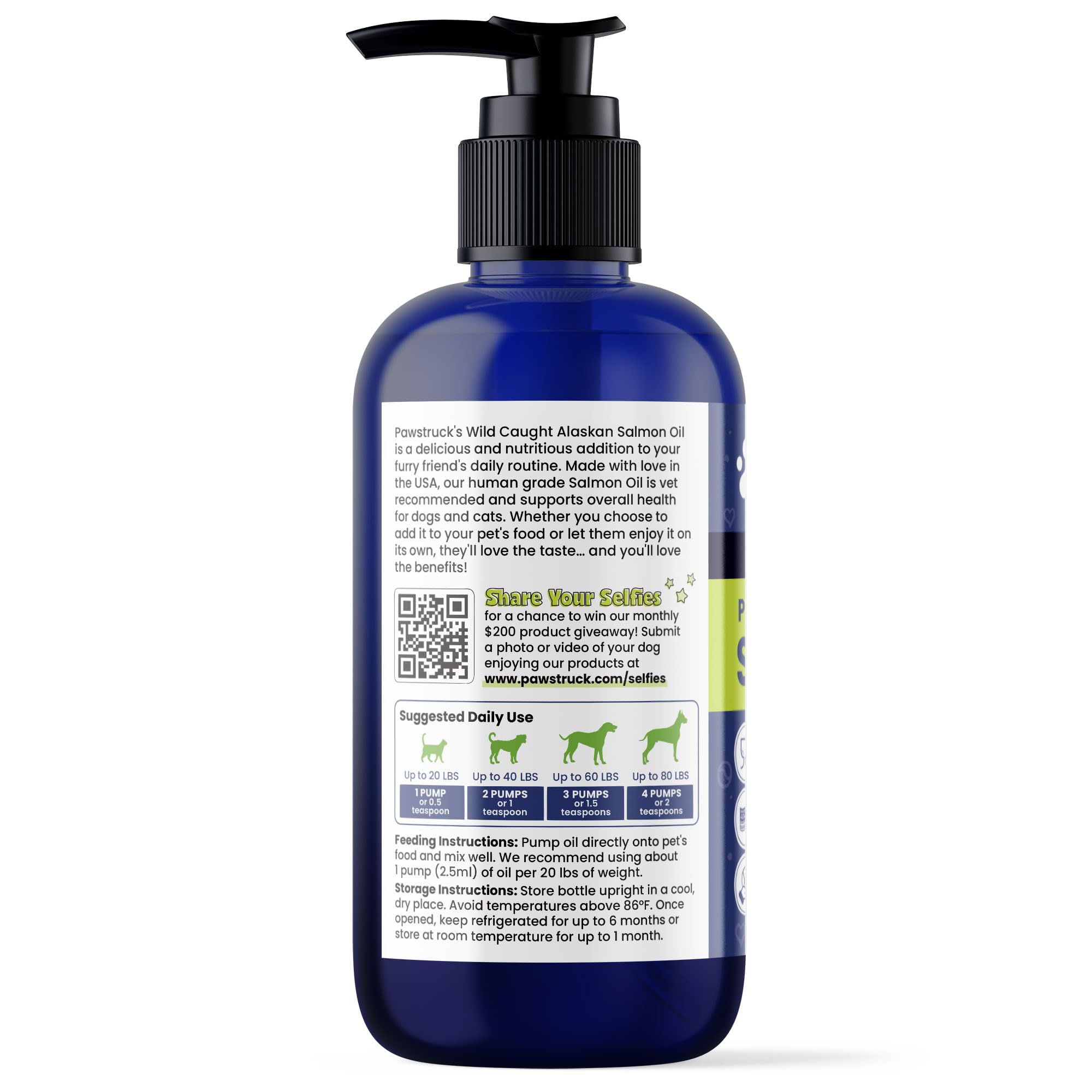 Pawstruck salmon oil dog meal topper-pour shows a convenient flavor boost.