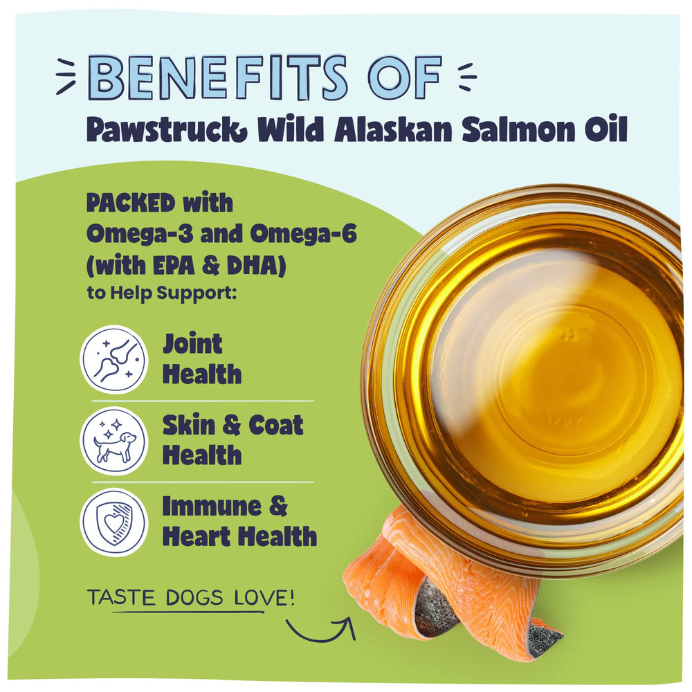 Pawstruck salmon oil pump-dispense demonstrates easy meal dosing.