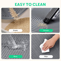 Pawtasy groove stripe design captures litter particles more efficiently.