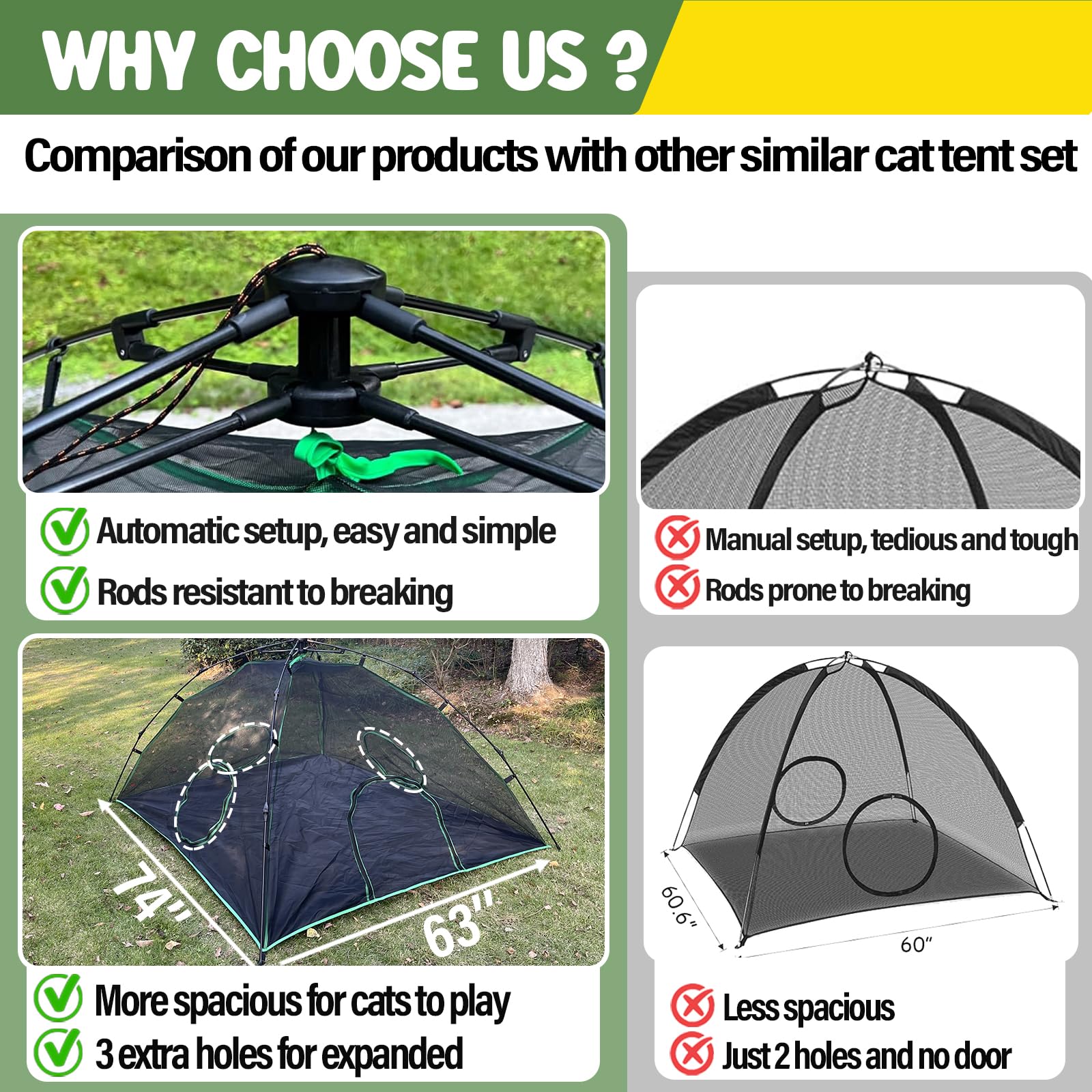 Pawtenda cat play yard with tents and tunnels