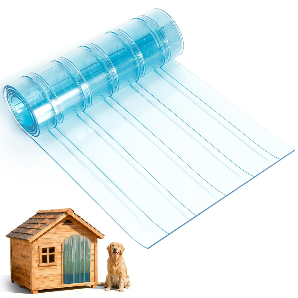 Pawtenda dog door flap full-size transparent showcases weatherproof PVC for year-round use.