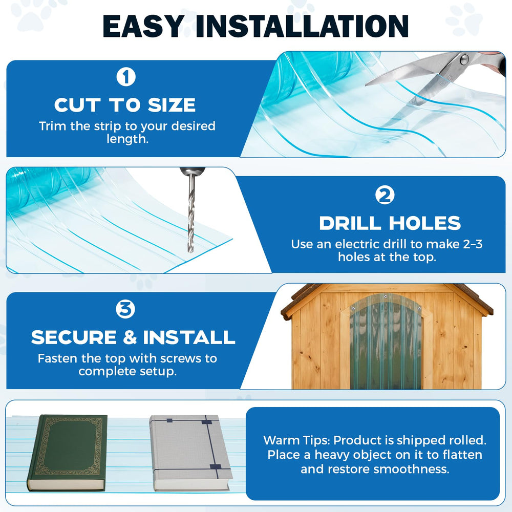 Pawtenda dog door flap weather-resistant construction helps protect interiors from the elements.
