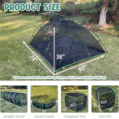 Pawtenda outdoor cat camp tunnels closeup for immersive play