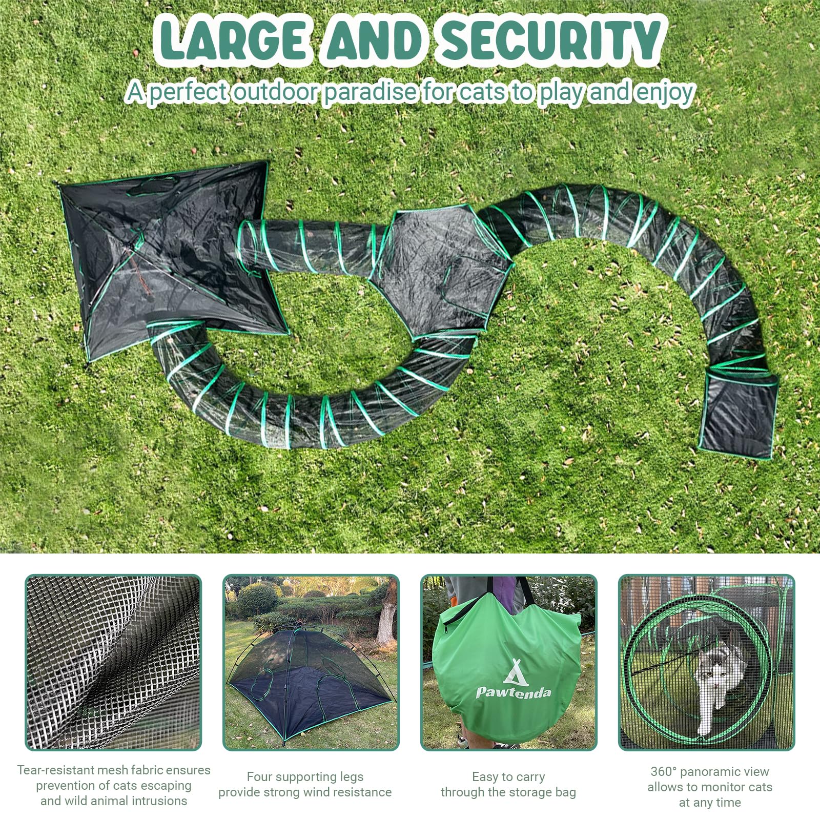 Pawtenda portable cat enclosure folded for travel