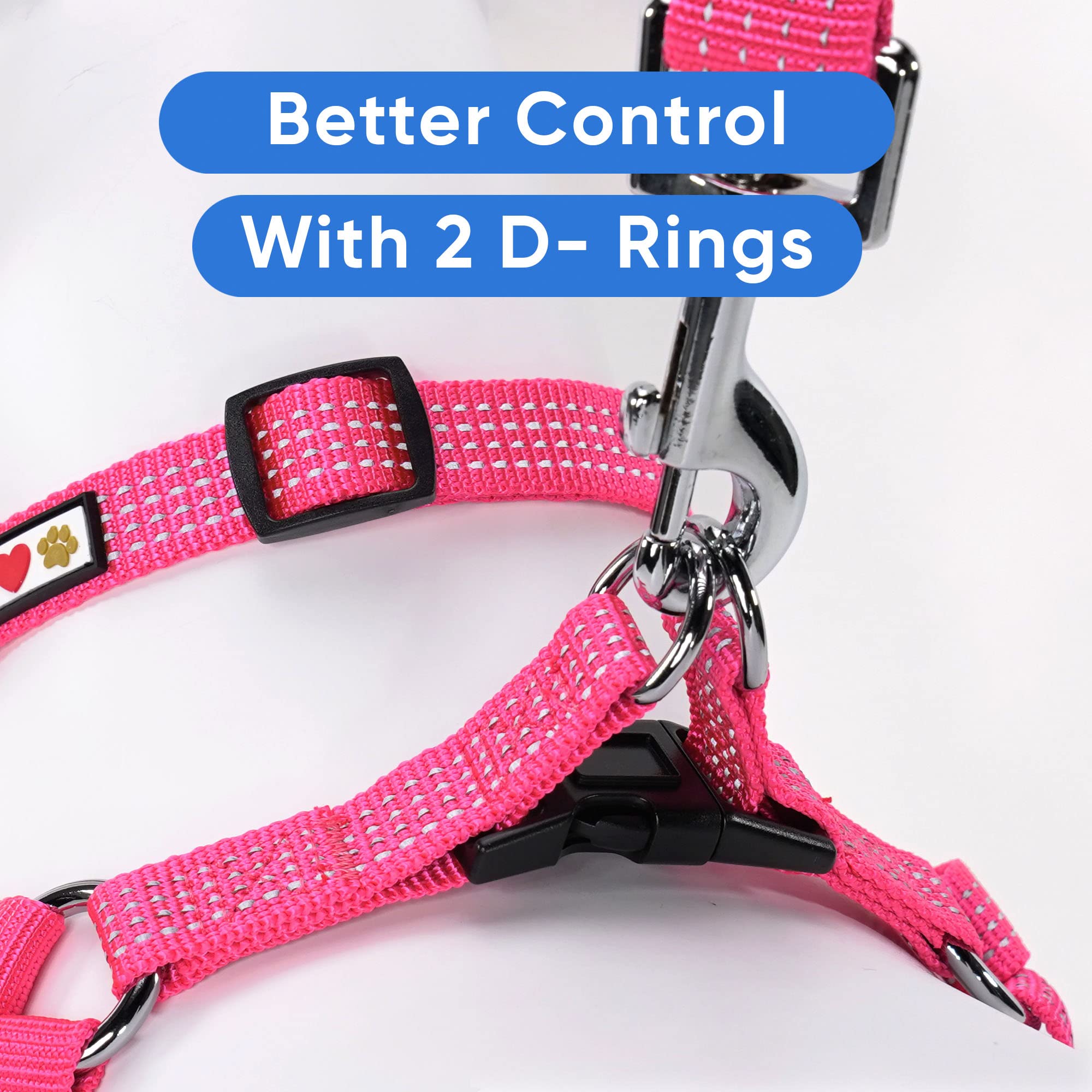 Arnés Pawtitas rosa con diseño colorido para perros pequeños