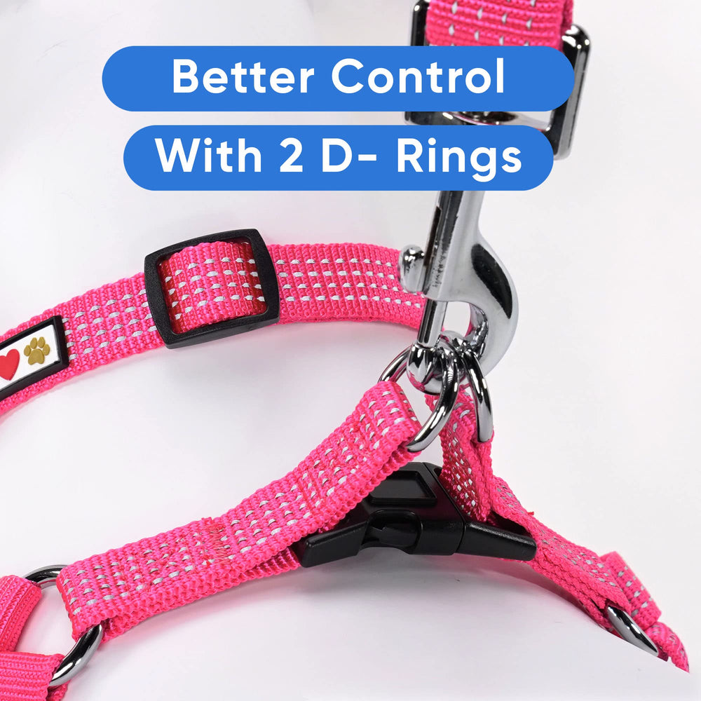 Arnés Pawtitas rosa con diseño colorido para perros pequeños