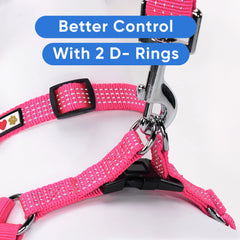 Arnés Pawtitas rosa con diseño colorido para perros pequeños
