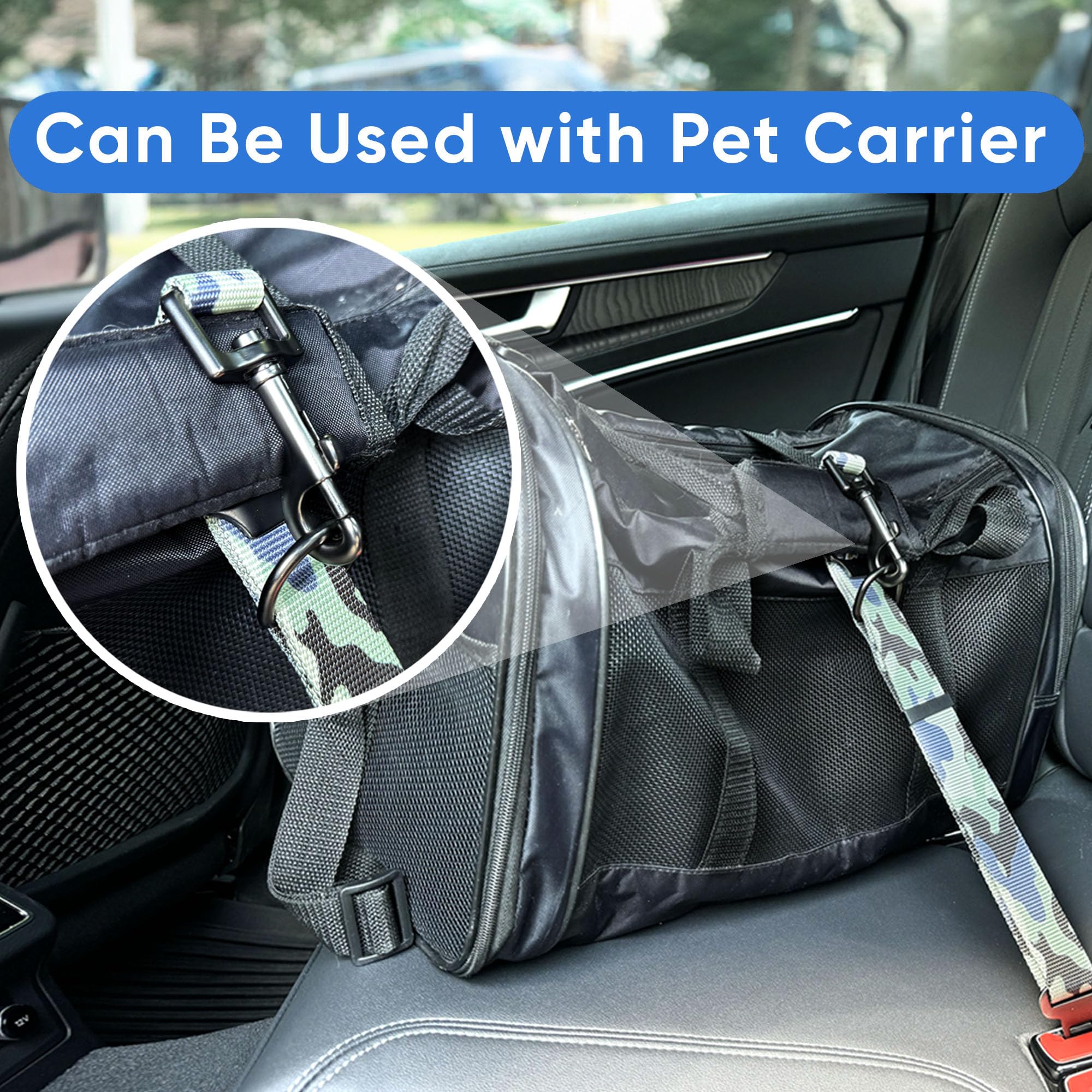 Pawtitas durable nylon emphasizes long-lasting construction for daily car trips.