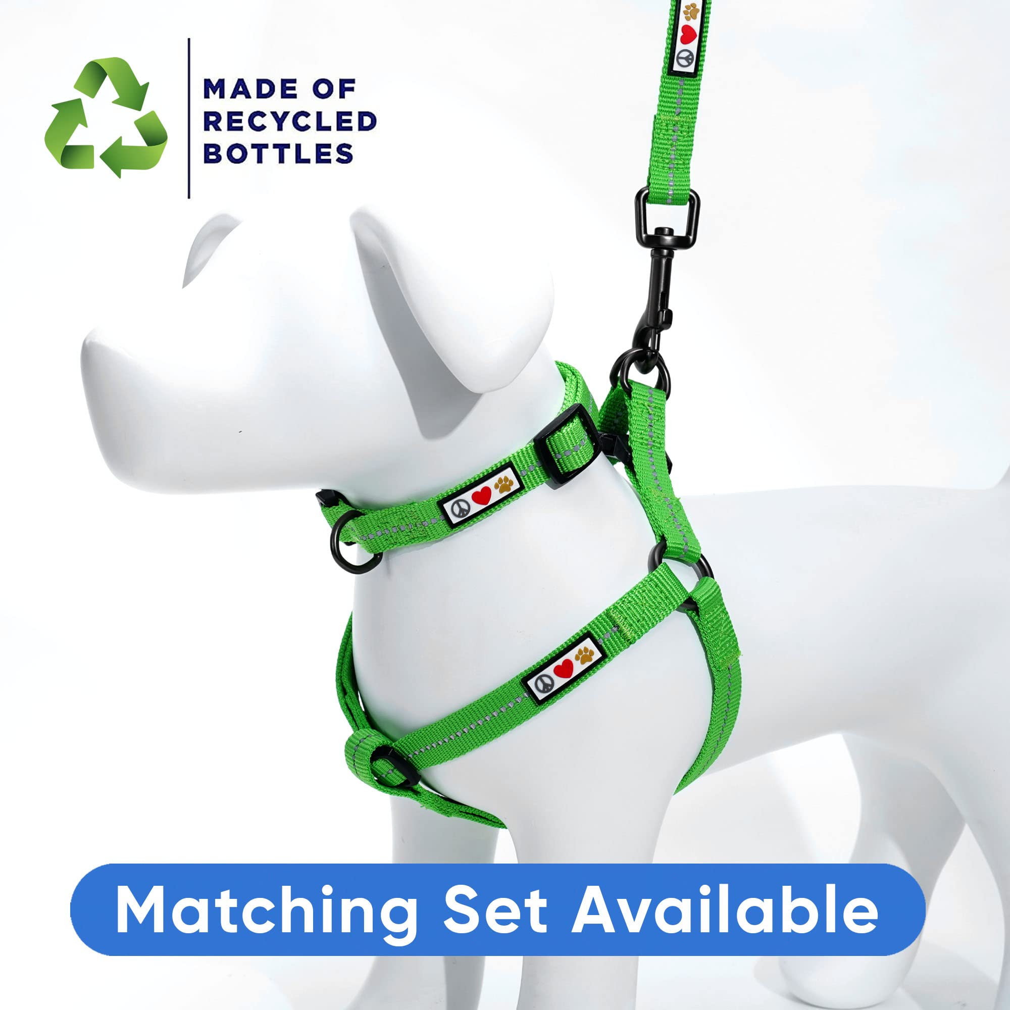 Pawtitas Green Dog Leash features sturdy reinforced stitching for dependable performance.