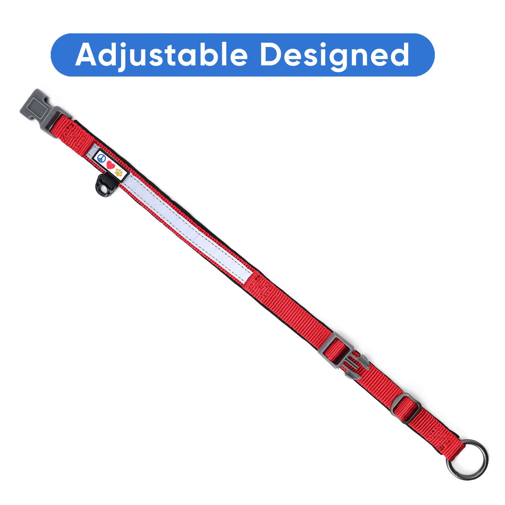Pawtitas Lumberjack padded martingale collar small red padding inside highlights soft interior