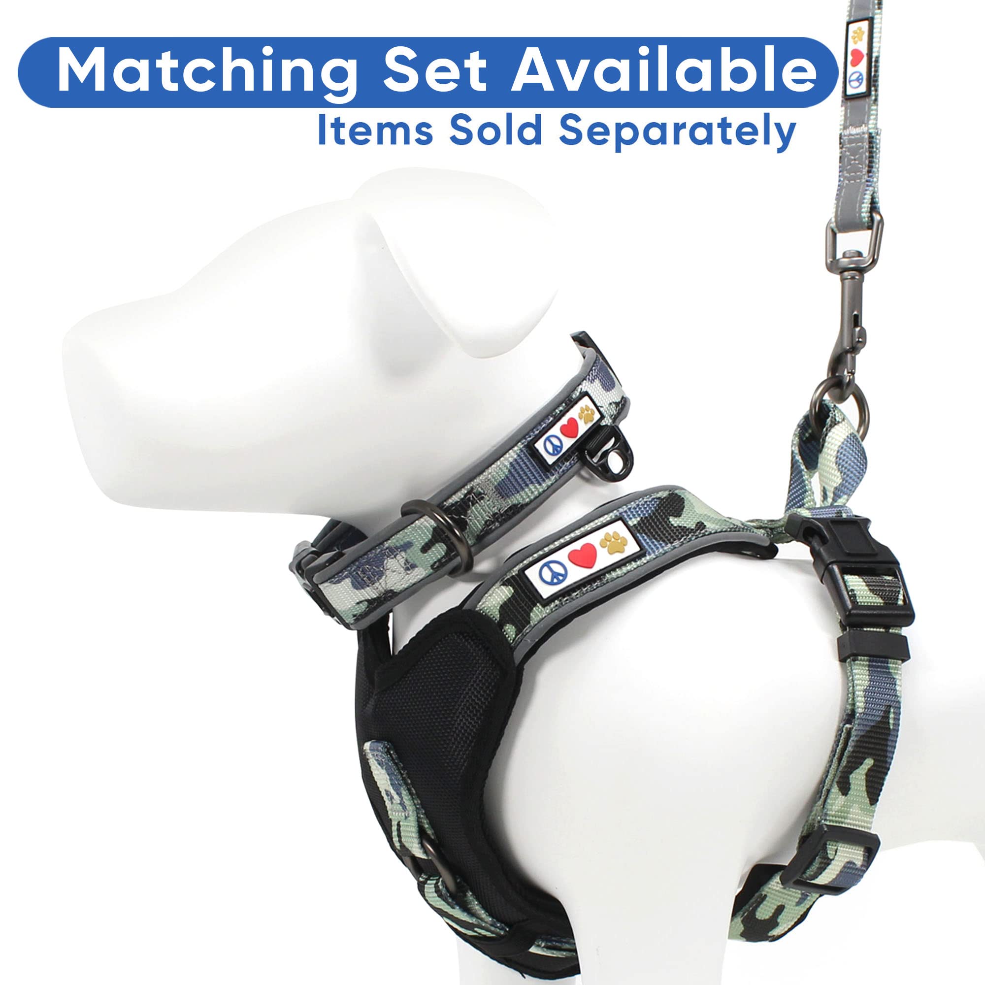 Pawtitas Reflective Harness supports a coordinated setup with matching leash.