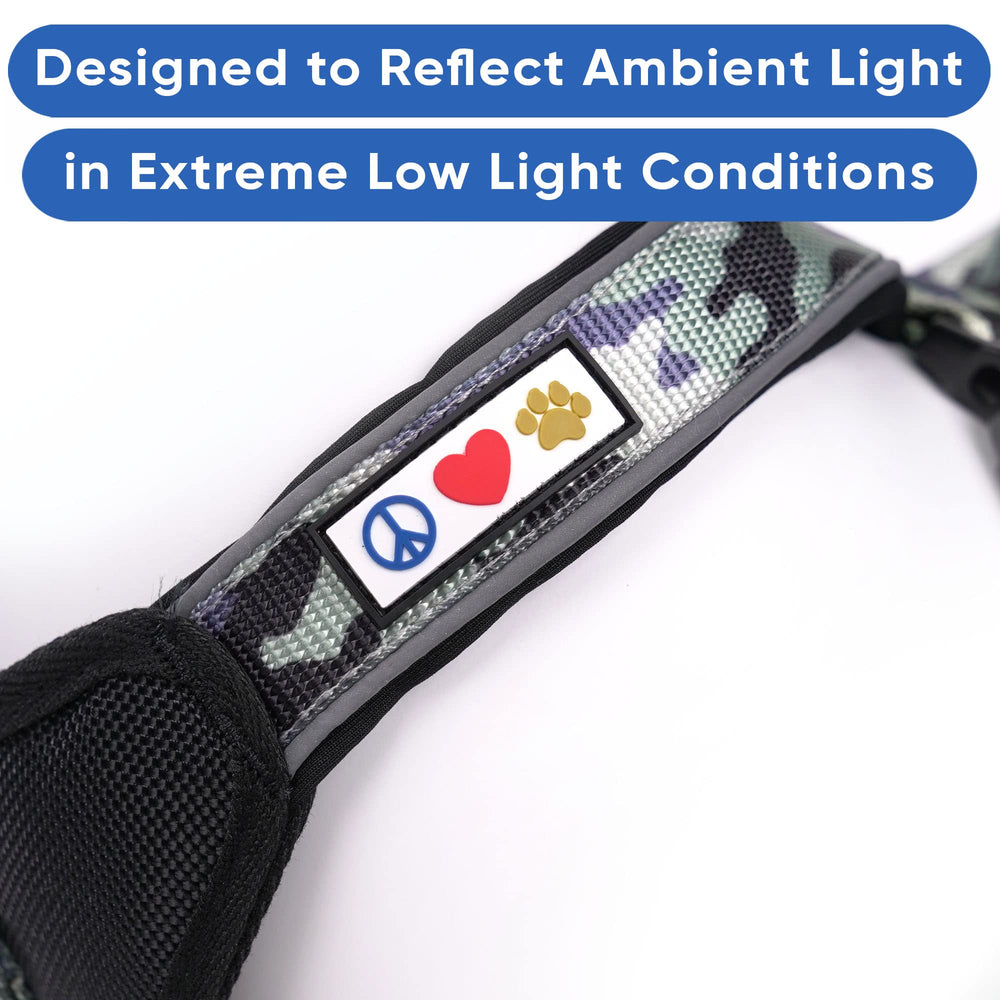 Pawtitas Reflective Harness with reflective strips boosting visibility in low light.