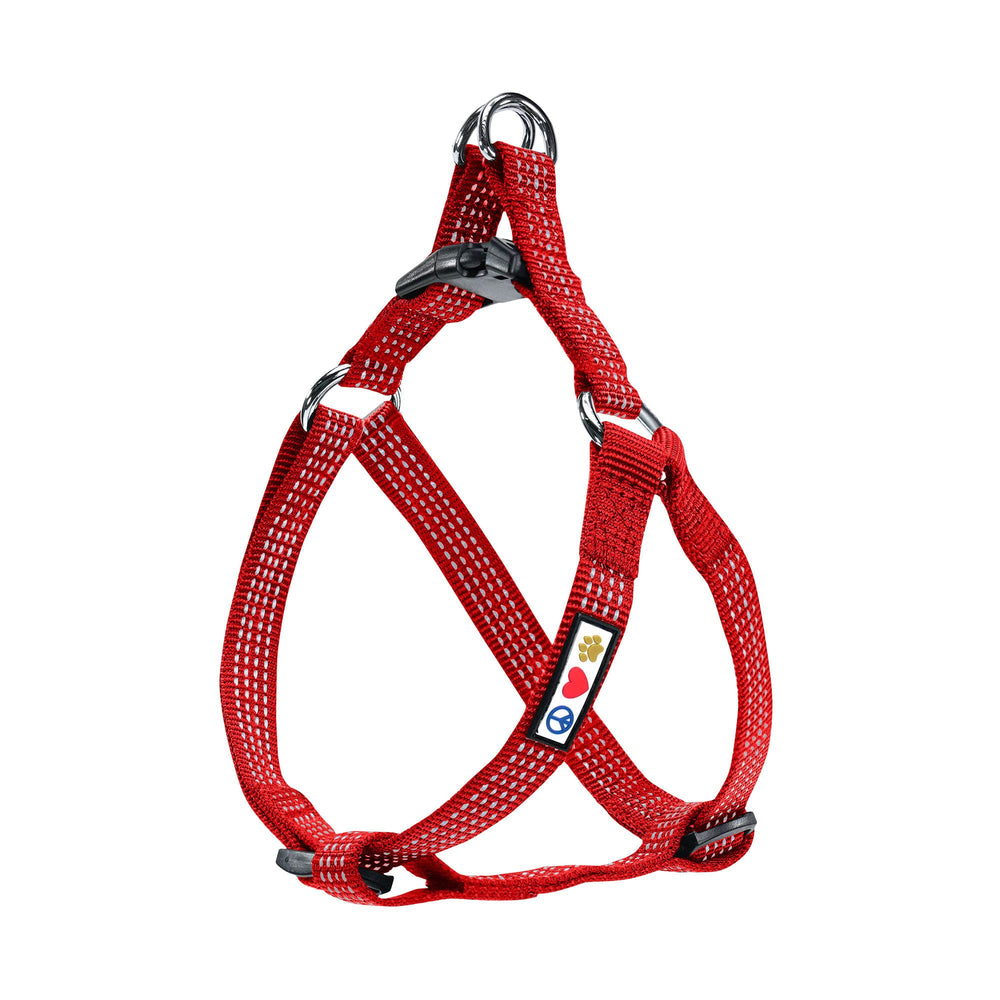 Pawtitas Reflective Step-in Harness front view for brighter evening visibility