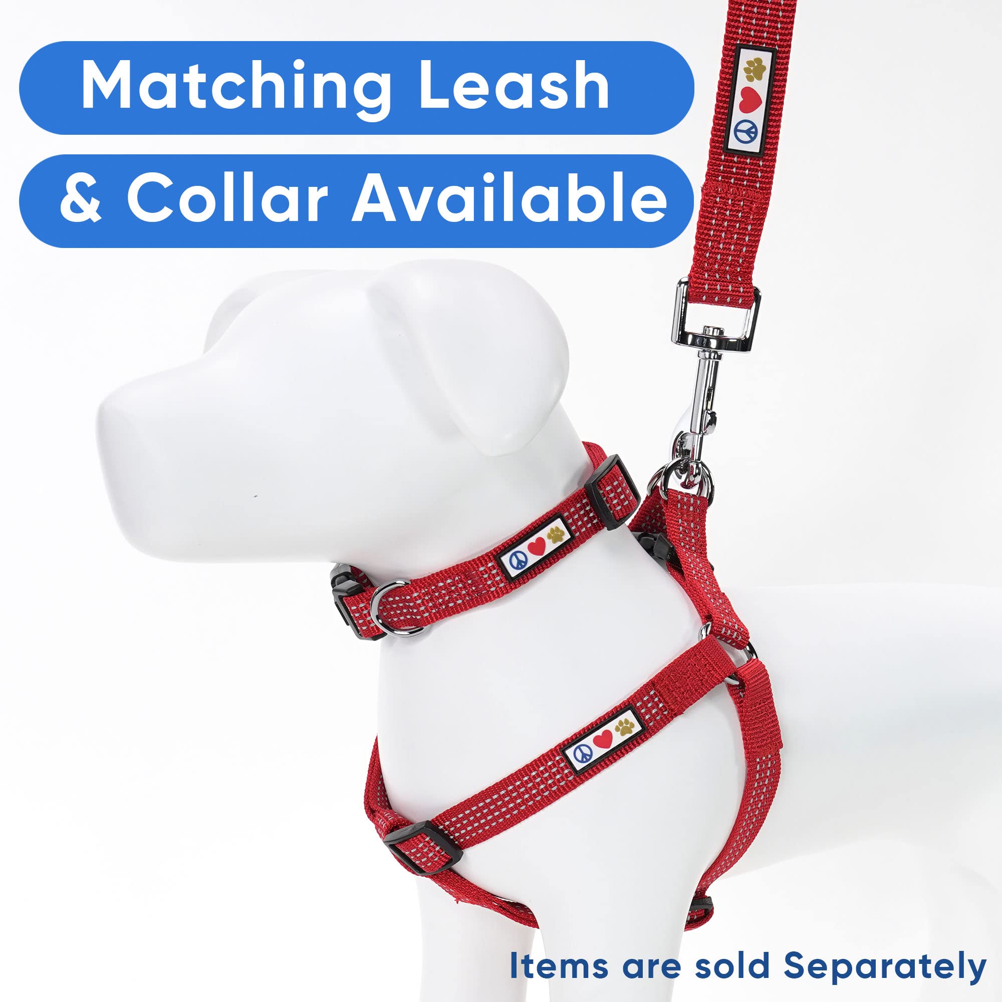 Pawtitas Reflective Step-in Harness close-up shows soft mesh and secure buckles