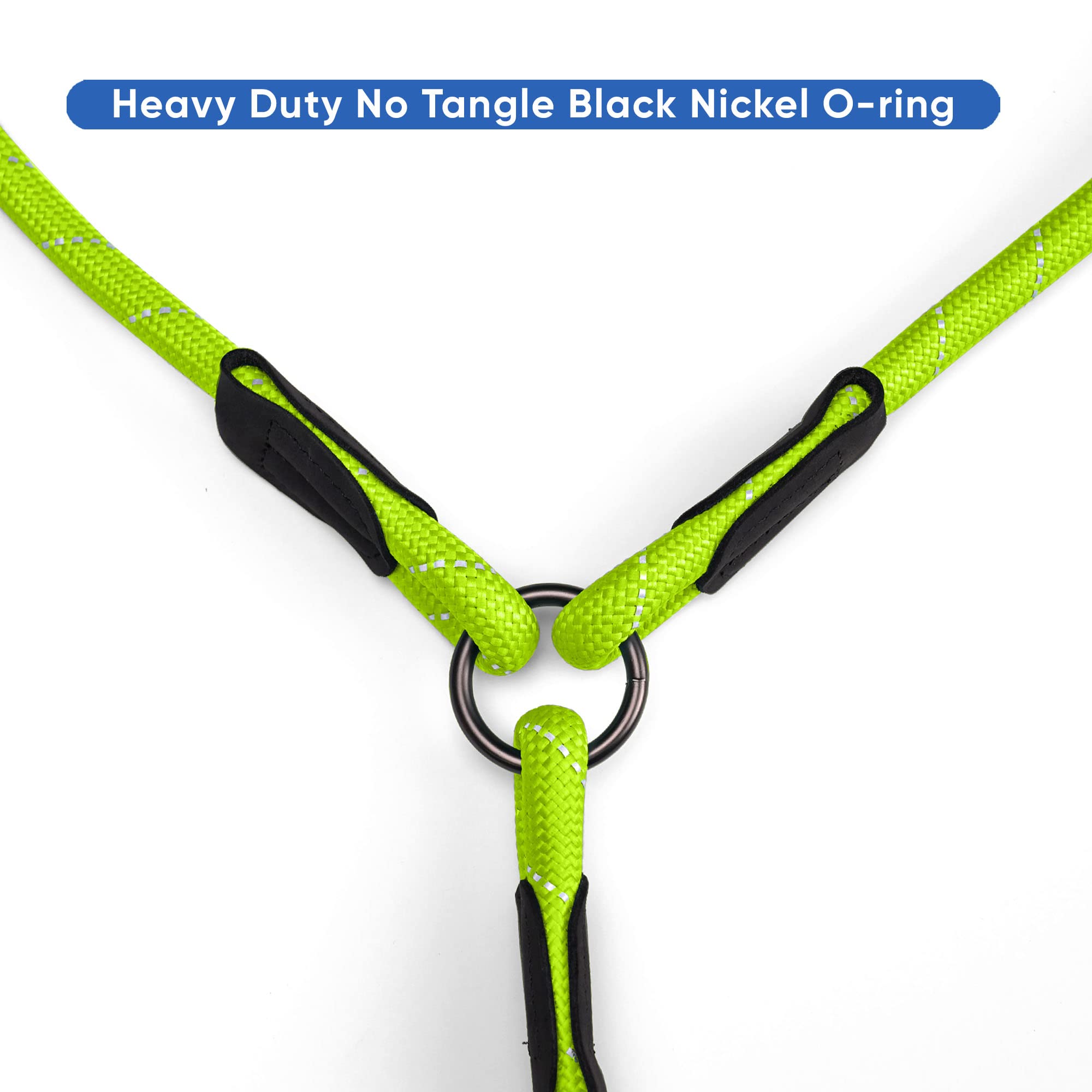 Pawtitas rope leash with enhanced comfort handle and elasticity to prevent choking.