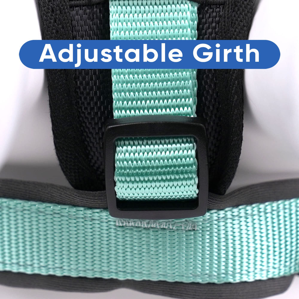 Pawtitas vest teal padding close-up showcases breathable fabric for warmth and comfort