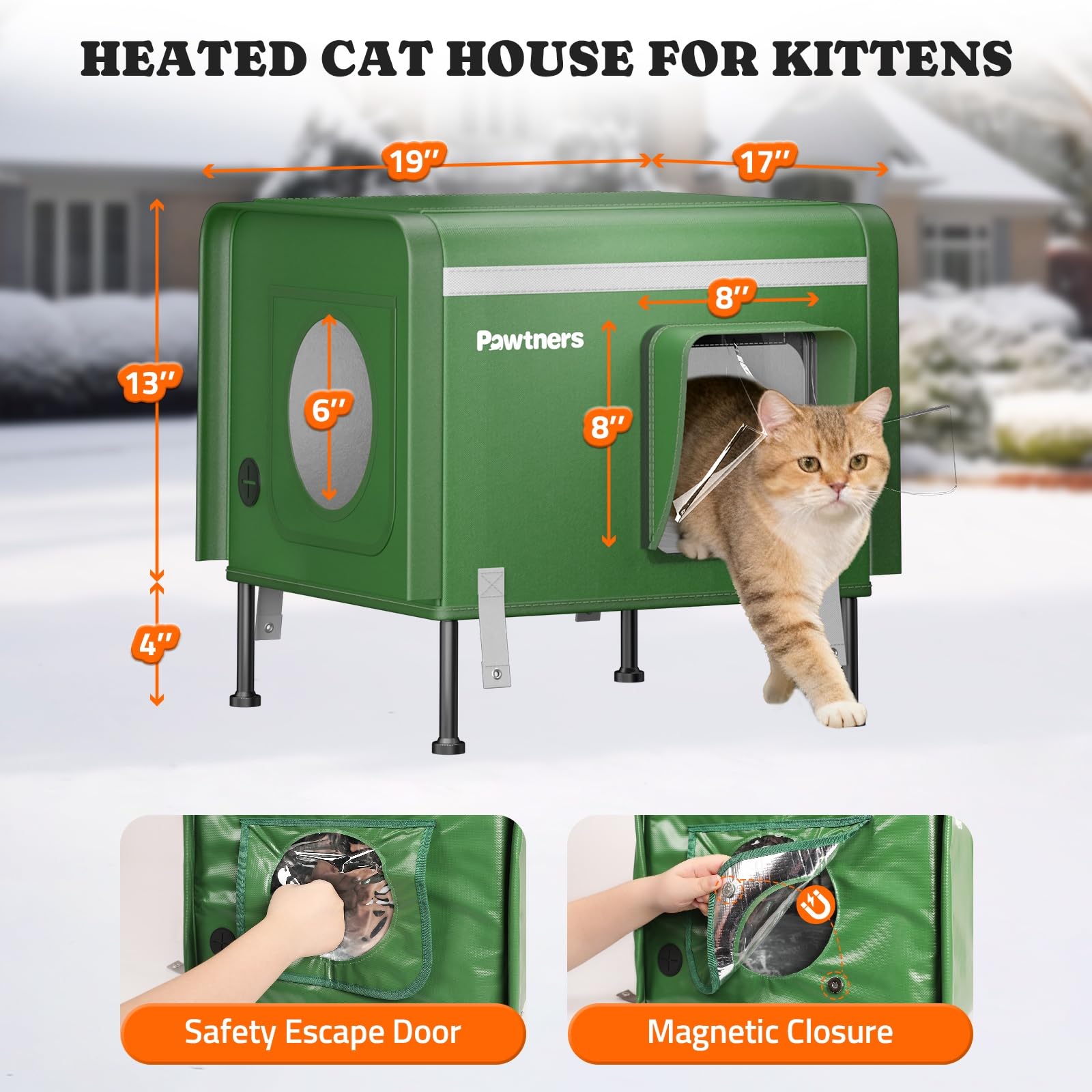 Pawtners all-metal windproof frame provides sturdy shelter against storms.