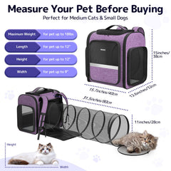 Pawtners cat backpack breathable-mesh emphasizes four-sided airflow for pet comfort.