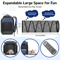 Pawtners cat carrier backpack breathable mesh windows enhancing airflow and comfort during outings.