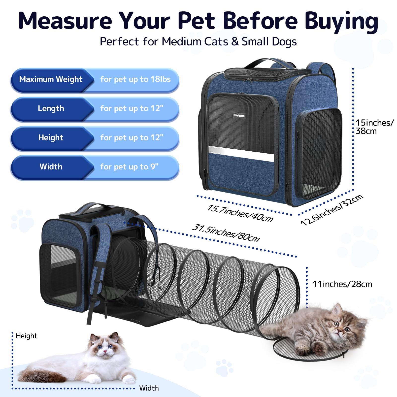 Pawtners cat carrier backpack durable iron frame resists scratches and supports travel.