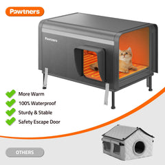 Pawtners elevated feet keep the shelter dry and stable on uneven ground.
